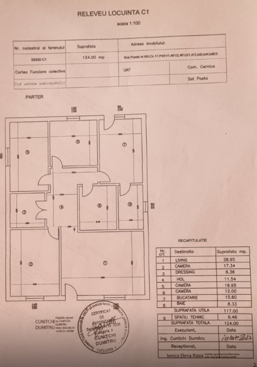 POSTA CASA 124 MP, TEREN 406 MP  