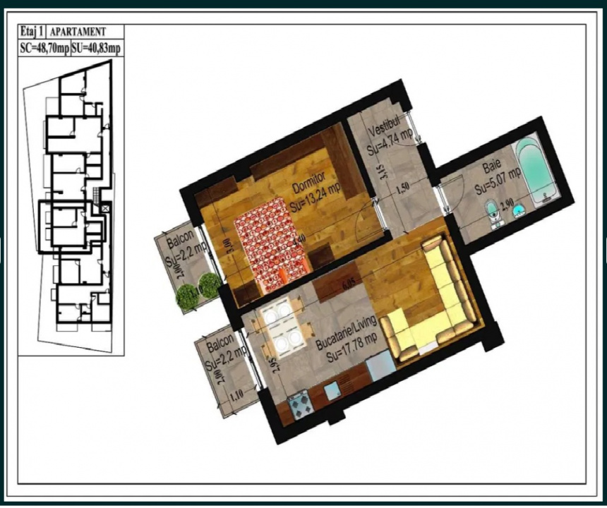 Vanzare apartament 2 camere Traian