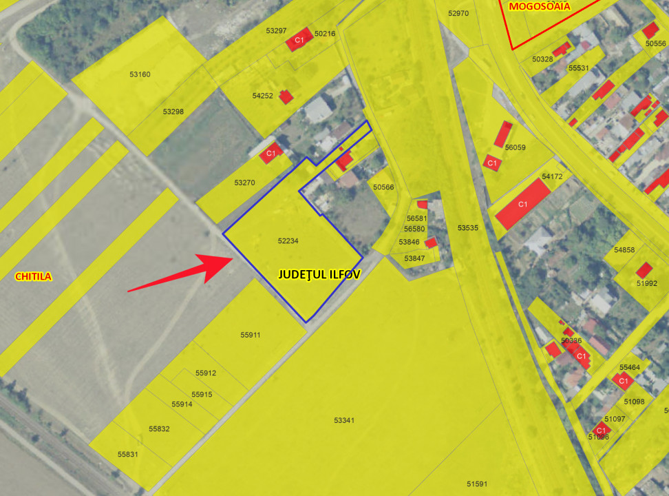 Teren intravilan 6373 mp , 20e/mp, str Campului, deschidere 65m, Comision 0%