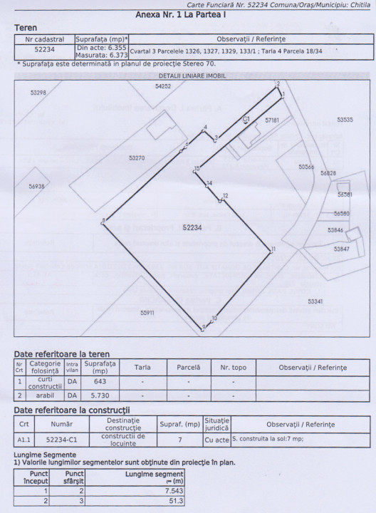 Teren intravilan 6373 mp , 20e/mp, str Campului, deschidere 65m, Comision 0%