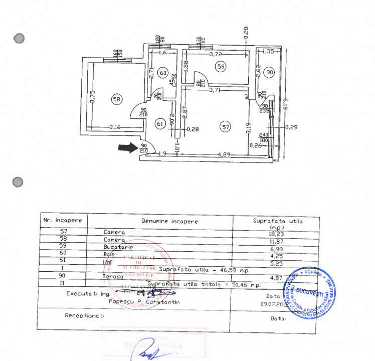 COMISION 0 Brancoveanu 2 Camere decomandat cu centrala si parcare