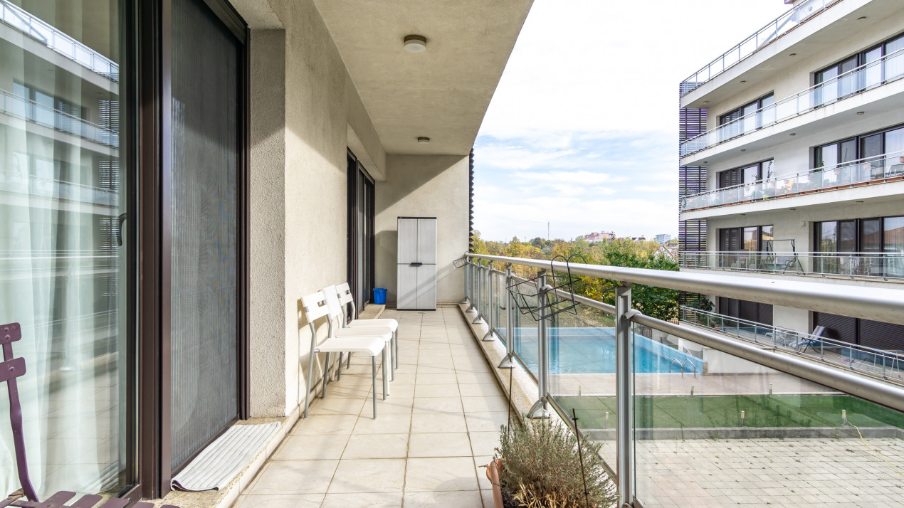 3 camere Baneasa Petrom City, 109mp, parcare subterana, centrala, piscina, paza