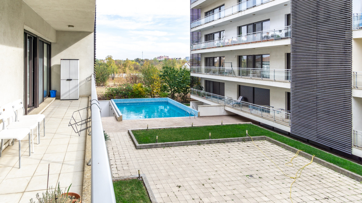 3 camere Baneasa Petrom City, 109mp, parcare subterana, centrala, piscina, paza