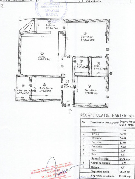 Metrou Jiului - apartament cu 3 camere și curte proprie + 2 parcări