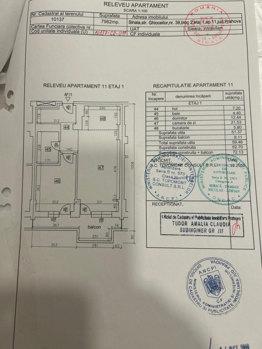 Vand apartament 2 camere decomandat, Sinaia, langa Hotel  Mara, OCAZIE