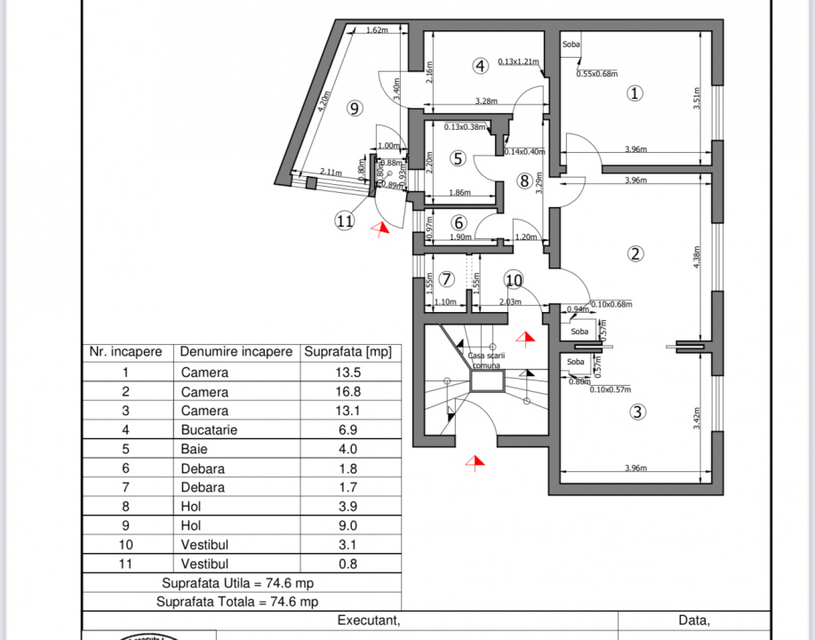 Apartament in Armeneasca, parter in vila.