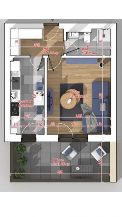 Garsoniera | Rossa Residence | Terasa 13 mp | Theodor Pallady