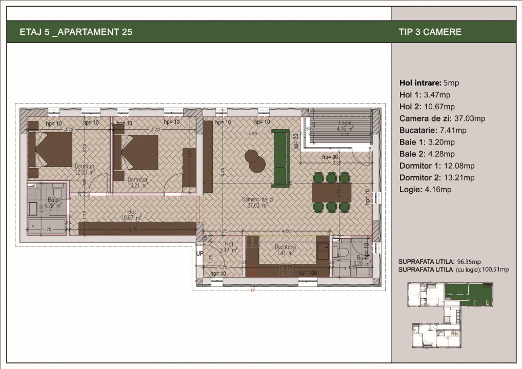 Duplex 3 camere cu terasa de 85mp in bloc nou, zona Nerva Traian, Timpuri Noi !