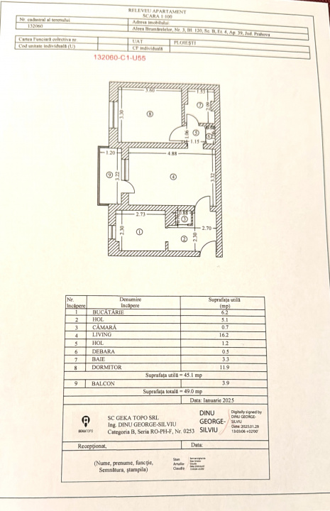 2 camere, langa spitalul judetean, etaj 4, mobilat si utilat