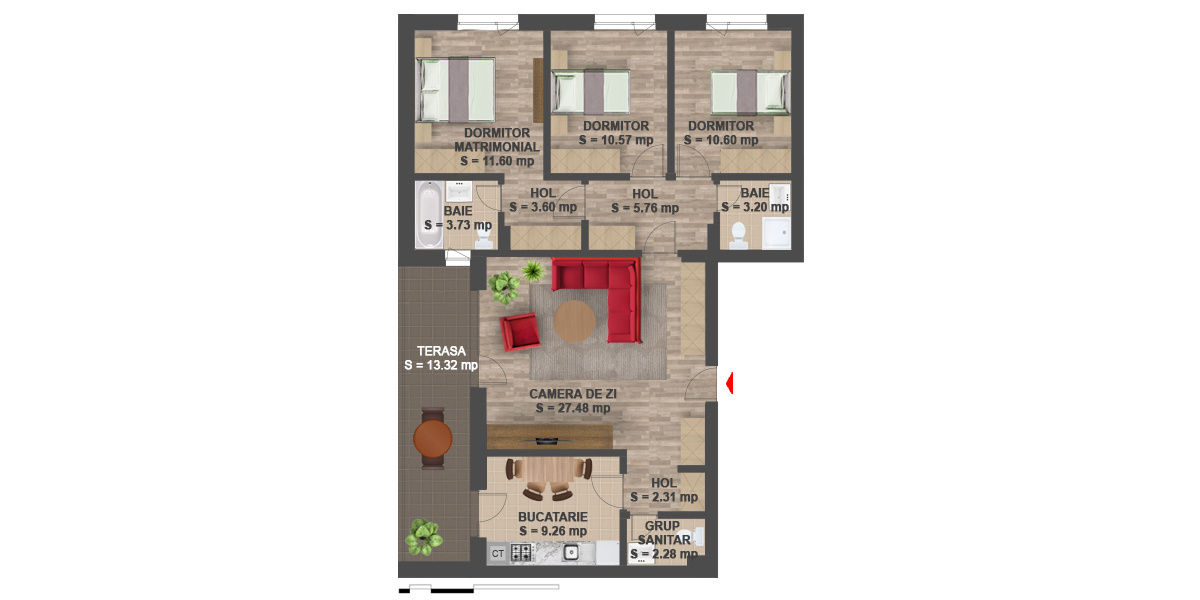 DE INCHIRIAT 4 CAMERE LANGA PADUREA BANEASA - GREENFIELD RESIDENCE