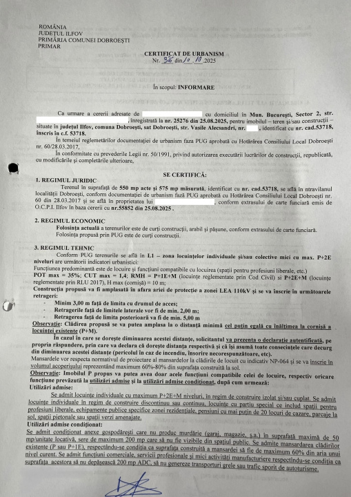 DE VANZARE TEREN + CASA in Dobroestiul (Vechi)