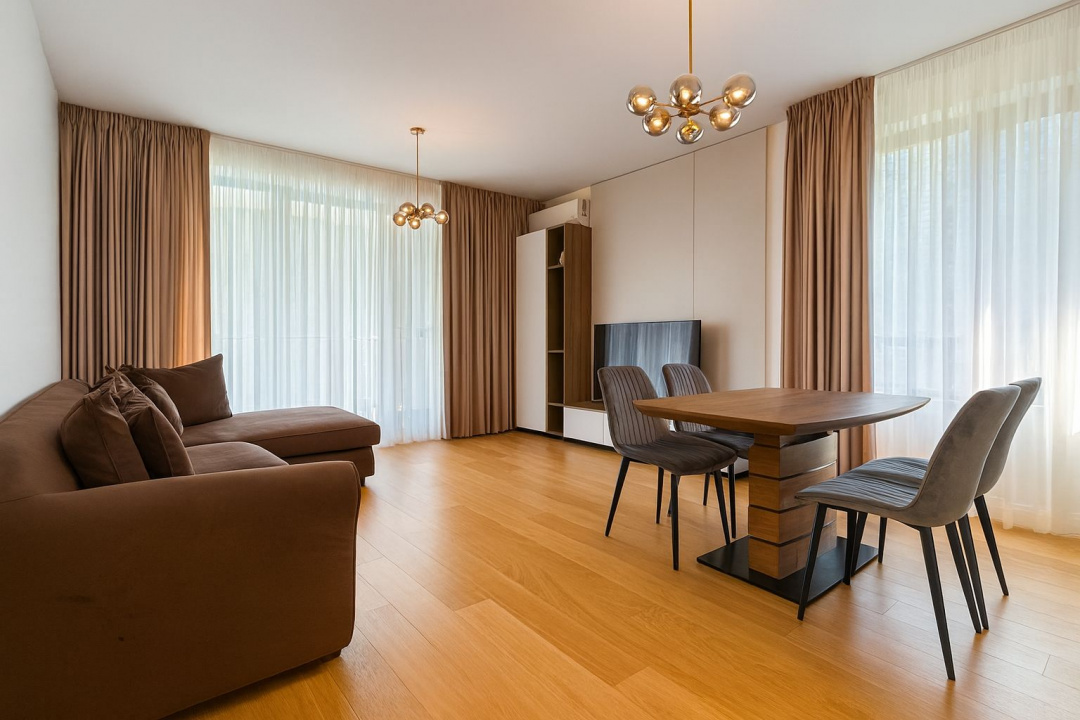 Apartament 3 camere de închiriat – Greenfield Residence, Băneasa – vedere către 