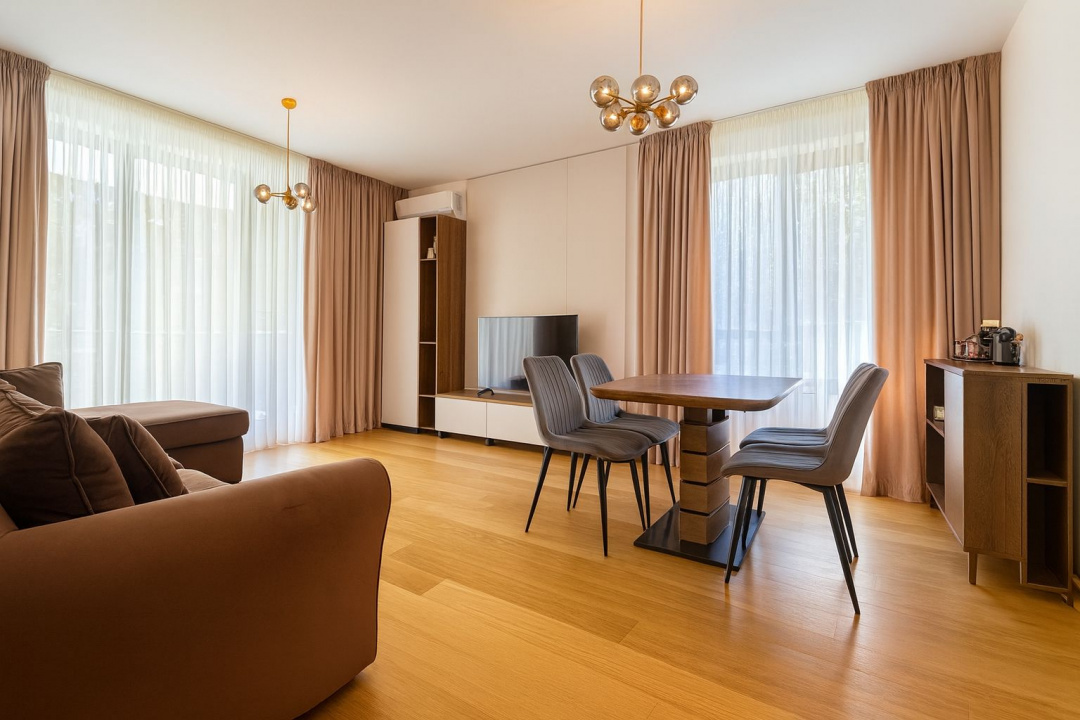 Apartament 3 camere de închiriat – Greenfield Residence, Băneasa – vedere către 