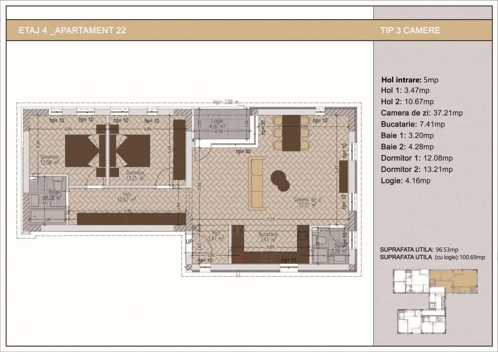 3 camere bloc nou, zona Nerva Traian, metrou Timpuri Noi
