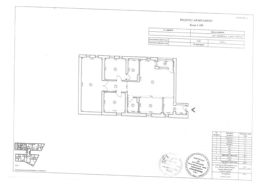 3 camere bloc nou, zona Nerva Traian, metrou Timpuri Noi