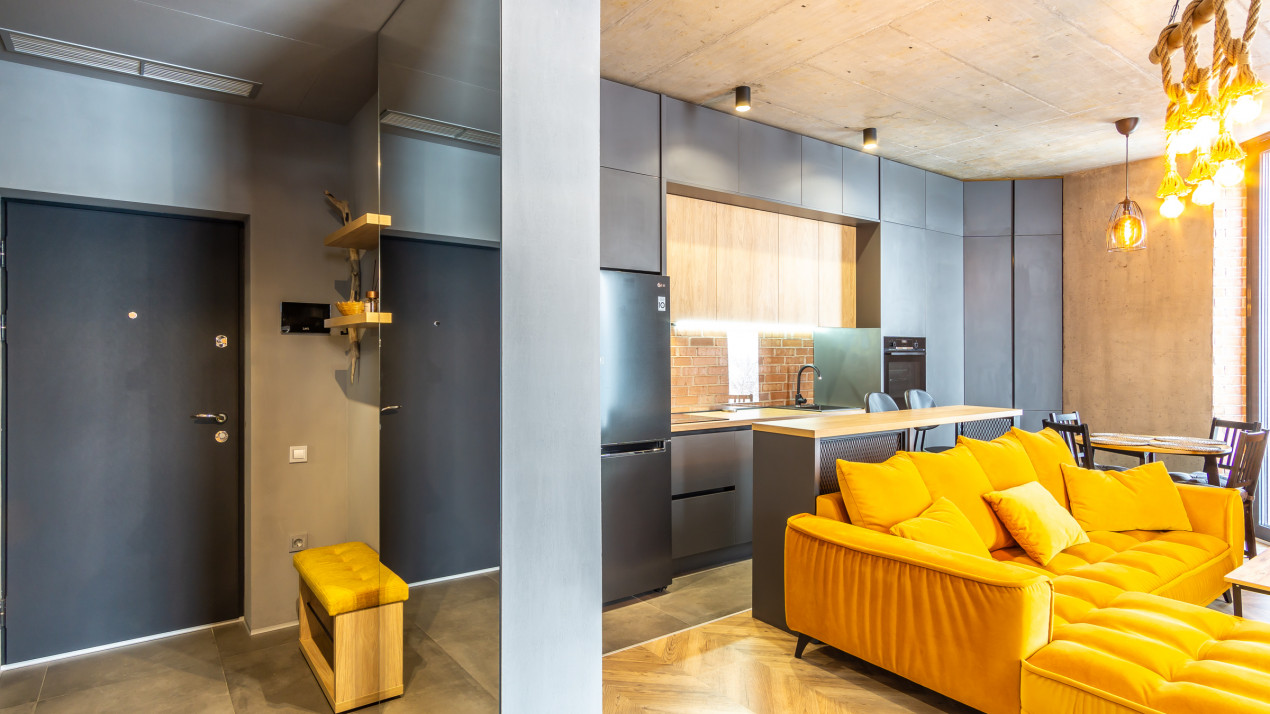 2 camere complet mobilat si utilat, parcare subterana, incalzire in pardoseala