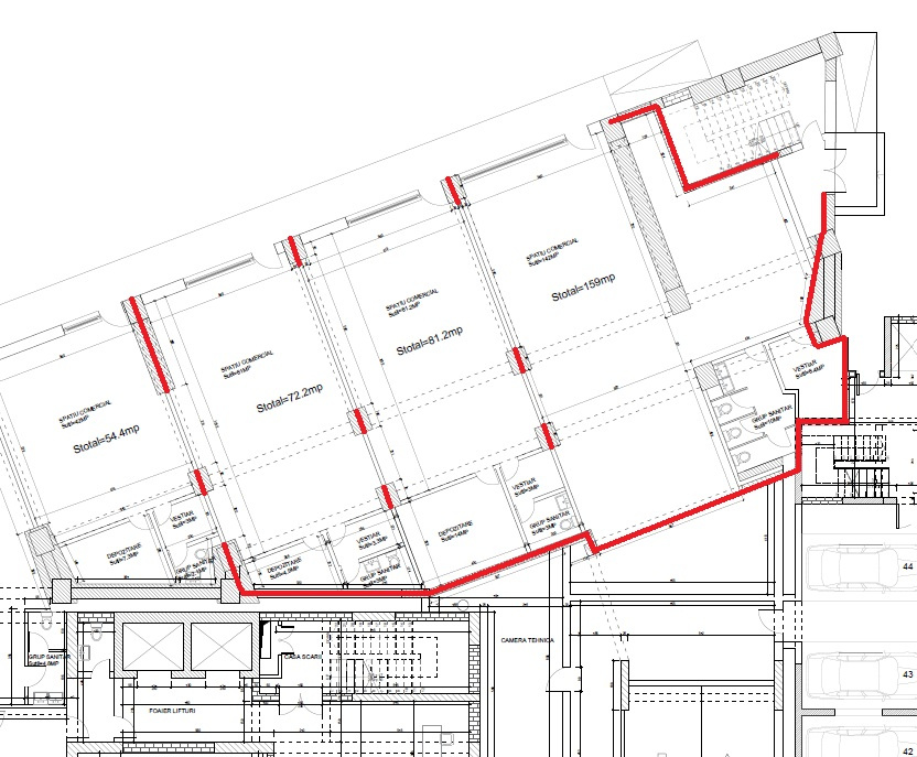 Spatii comerciale | 72-312 mp | Barrio Residence Unirii
