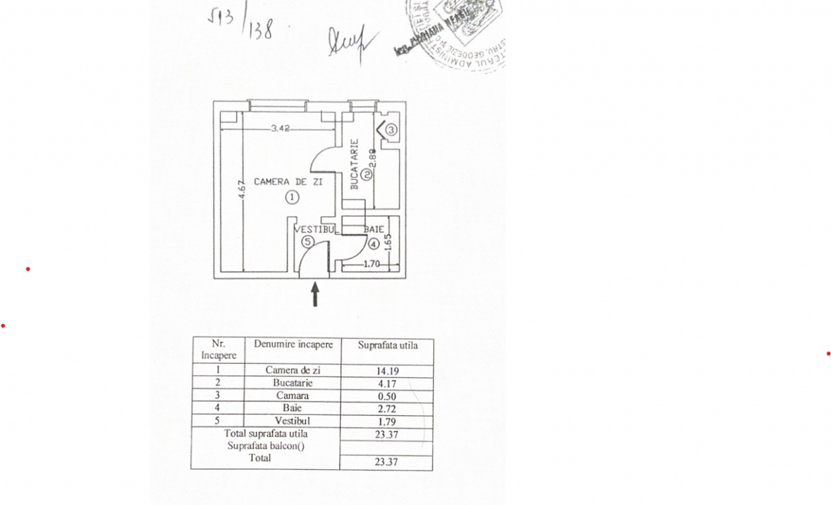 DE VANZARE Garsonieră  Teiul Doamnei nr. 108 - Ideal investiție 