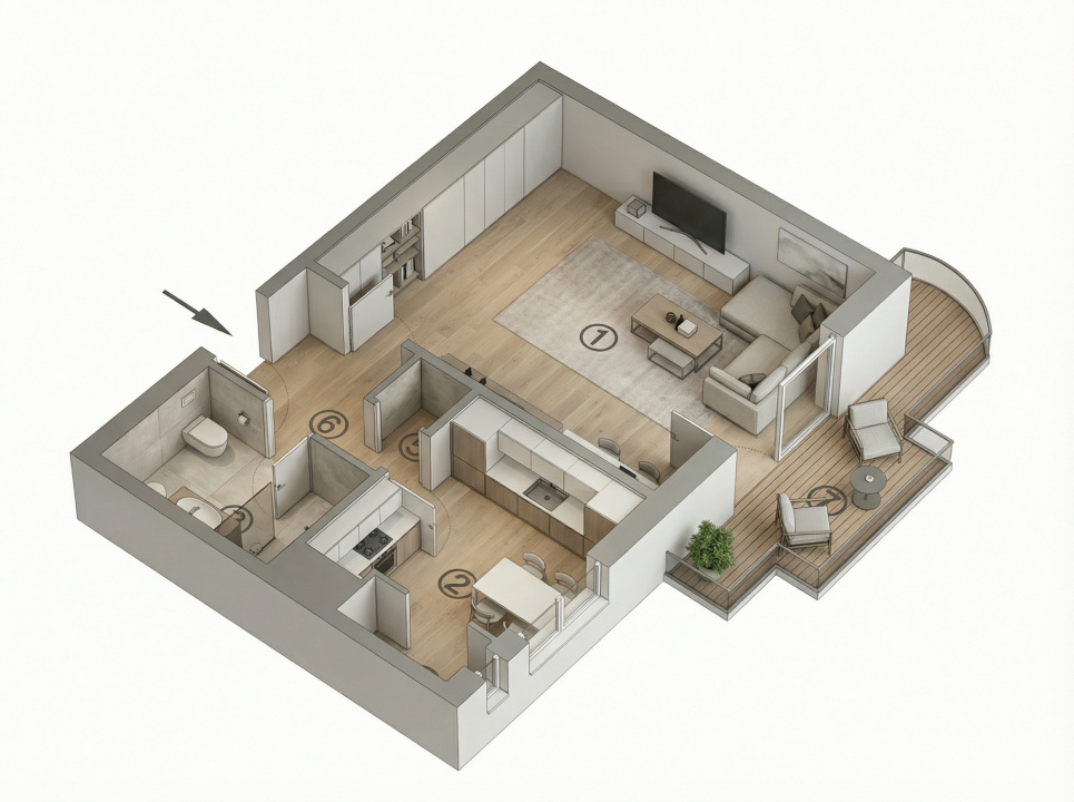 Garsonieră 36mp Unirii - Etaj 1, Renovare Totală Necesară