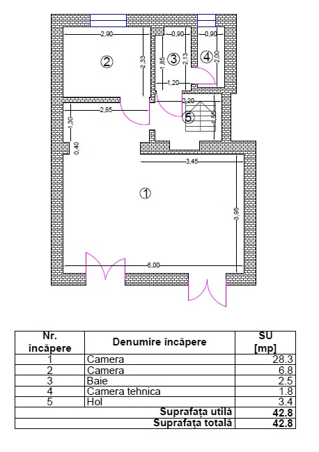 Locatie cu 12 patruri pentru muncitori straini, cu posibilitate de parcare !