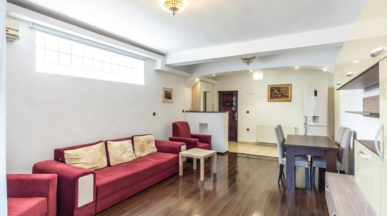 2 cam imobil nou Domenii/1 Mai, CENTRALA PROPRIE, complet mobilat/utilat, etaj 1