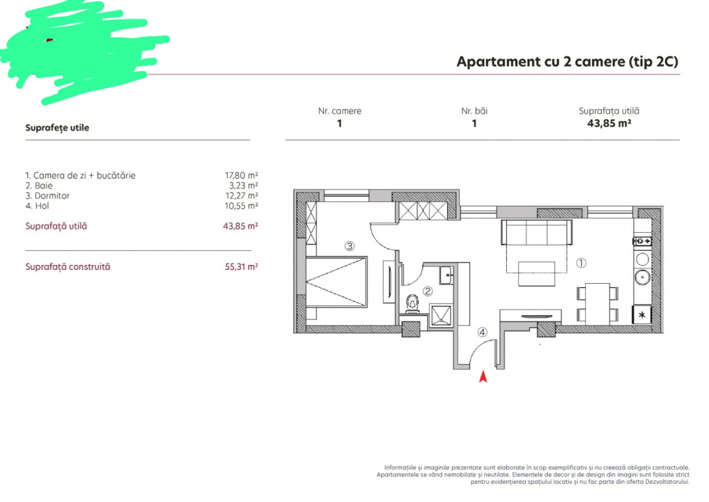 Apartament de lux zona Traian Unirii - 121000 EURO  + TVA - 0 % COMISION
