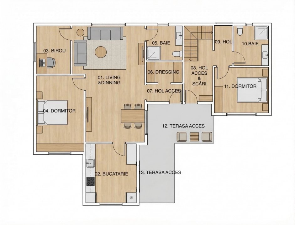 Casă spațioasă cu curte proprie  3 camere + birou  Dobroești – Șoseaua Fundeni 
