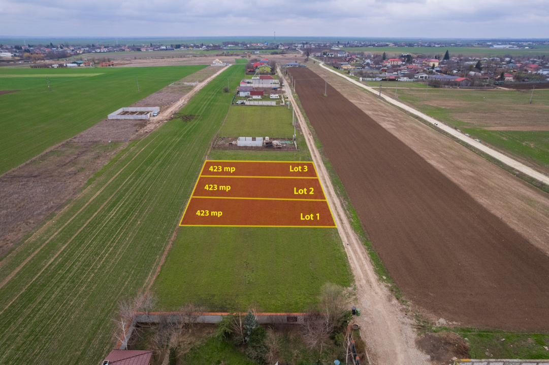 FRUMUSANI - VIOLETELOR, TEREN 423 MP, FRONT 14 M!