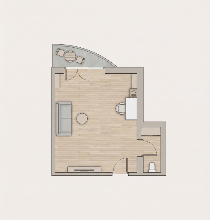 Spatiu birouri Mihalache -Turda in imobil mixt, 33 mp, centrala gaze proprie