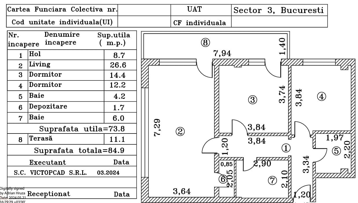 Apart 3 cam Titan Nicolae Grigorescu Bloc FINALIZAT 2023 