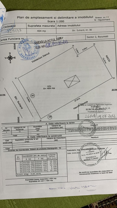 Teren cu o suprafata de 404 mp Andronache Colentina 